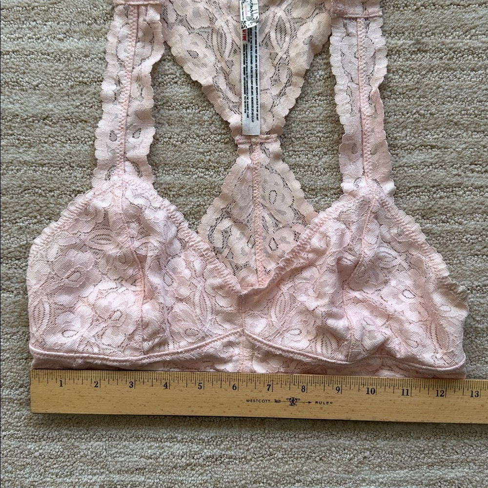Intimately Free People Racerback Bralette Women's Lace Galloon Size Small Pink - Picture 9 of 15